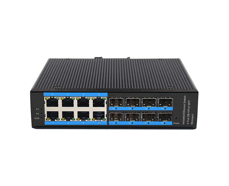 二層管理全千兆8光8電工業(yè)導(dǎo)軌交換機(jī)